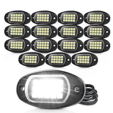 16 Pods White Rock Lights Super Bright Underglow Underbody System Car Truck Lamp