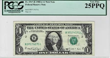 1988A Federal Reserve'WEB'note-fr1917-B (BL Block)PCGS Very Fine 25 PPQ-Key note