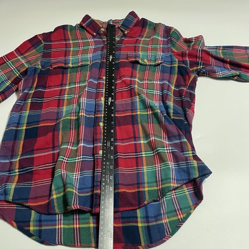 Camisa Polo Ralph Lauren De Colección Hombres M Roja Abotonada LS Franela a Cuadros Codera - Imagen 5 de 8