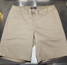 Lands End Girls Long Khaki Uniform Shorts Size 7