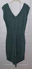 Gap Women’s Dress Size M Green & Blue Striped Sleeveless High Low V-neck