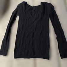 Chacott Ballet Long Sleeve Top M Black Nylon Spandex Dance Shirt