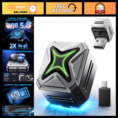 Wireless CarPlay Adapter, Fast Auto-Reconnect, Mini Plug & Play for iPhone/Andro