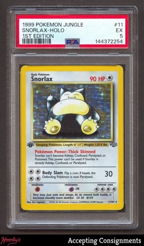 1999 Pokemon Jungle 1st Edition #11 Snorlax HOLO RARE PSA 5 EX