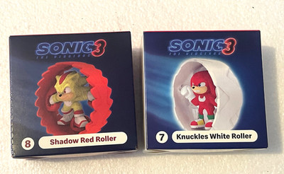 McDonald s Happy Meal Toy Sonic Hedgehog 3 Lot Knuckles Red & White Roller