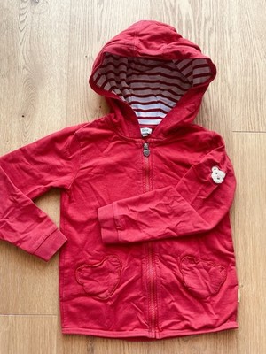 Steiff Sweatjacke Gr. 122 Rot   Kapuze & Bärentaschen