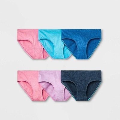 Cat & Jack Girls 6 Pack Solid Heather Hipster Panties XL (14-16) New In Pkg