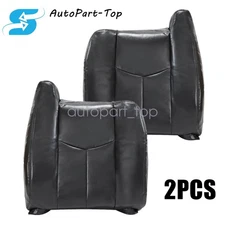 Driver+Passenger Lean Back Leather Seat Cover Gray For 2003-2006 Chevy Silverado
