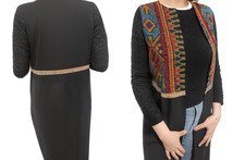 Traditional Embroidered Vest with Elegant Chiffon   126 cm Length