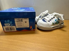 NIB Vintage 2002 Blue's Clues Viacom Sneakers Shoes Baby Size 4 White Jungle