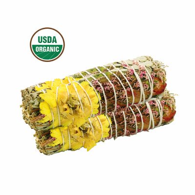 Sage Smudge Sticks 4'' Sweetheart White Sage Floral 3 Pack Cleansing