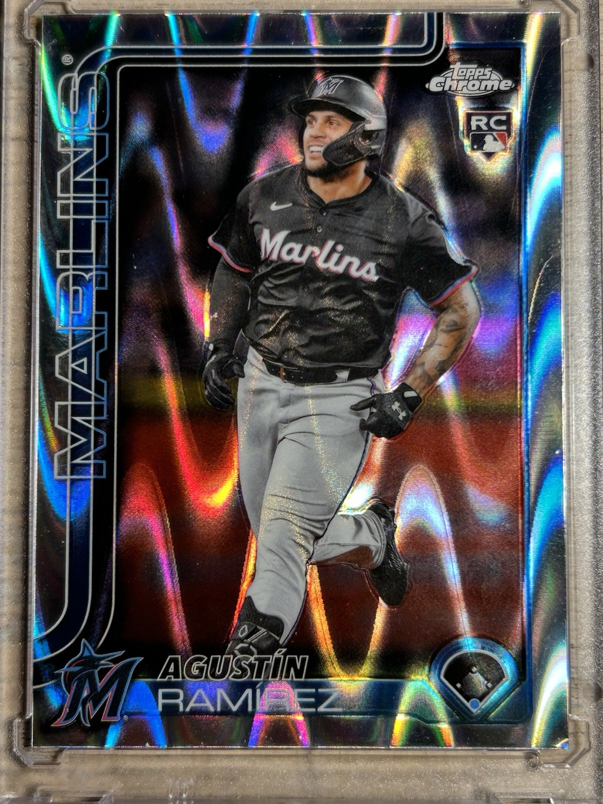 2025 Topps Chrome Update Agustin Ramirez USC200 Raywave RC Rookie Marlins