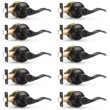 Probrico Oil Rubbed Bronze Privacy Door Levers 10 Pack Bed/Bath Left/Right Hand