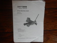 Craftsman 3 Ton Capacity Floor Jack Operators Manual Model No 875.501390 Craftsman 3 Ton Capacity Floor Jack Operators Manual Model No 875.501390