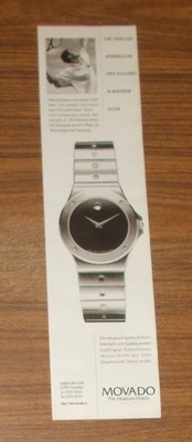 Seltene Werbung vintage MOVADO THE MUSEUM WATCH Sport Edition Pete ,Sampras 1997