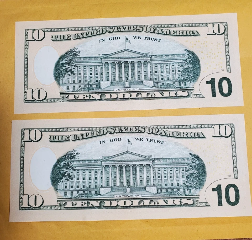 ~2013 TEN dollar x 2 United States of America banknote UNC - Image 2 of 2