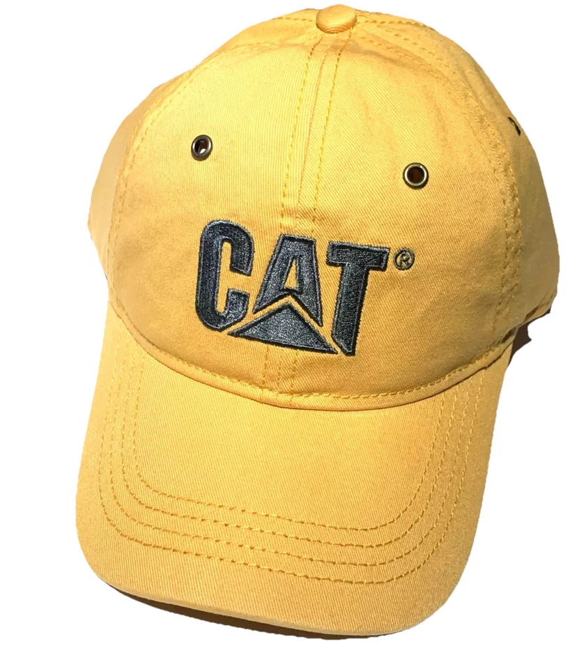 Sombrero Oruga Hombre AUTÉNTICO Gorra Gato, Amarillo Mostaza, 100% Algodón, NUEVO Foto 3 de 4