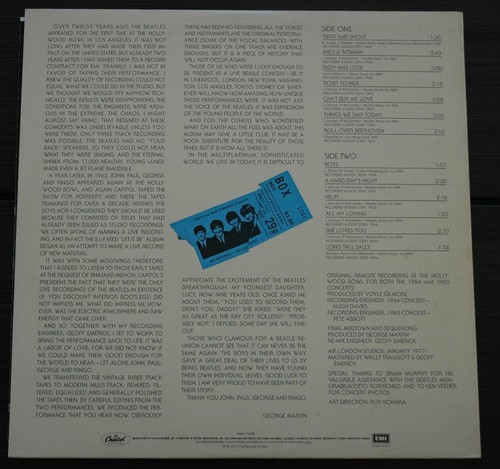 LP The Beatles "At The Hollywood Bowl" - SMAS 11638 Tan Label 1977 NM Vinyl - Picture 3 of 5