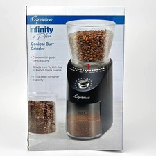 Capresso Infinity Plus Conical Burr Coffee Grinder, Black - NEW