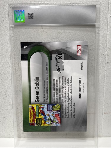 2024 Upper Deck Marvel Masterpieces XL Green Goblin #77 CGC 10 Gem Mint Graded - Picture 4 of 5