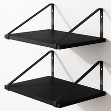 Floating Shelves for Wall, 12 Inch Deep Black Shelves for Bedroom, Large Wall Sh