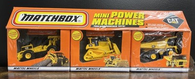1999 MATCHBOX MINI POWER MACHINES FRICTION CATERPILLAR TOYS 3 Pack #89845 NIB