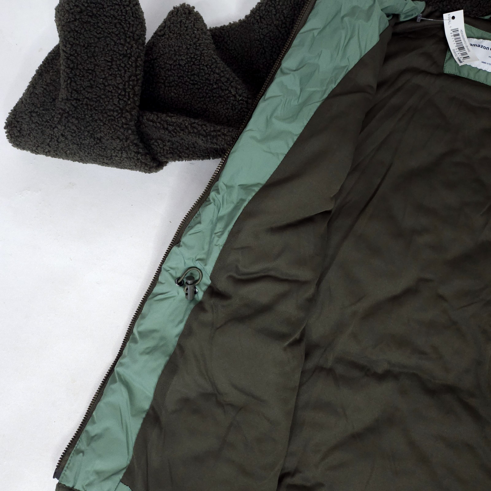 Amazon Essentials Womens Puffer Jacket XS Green Q… - image 8