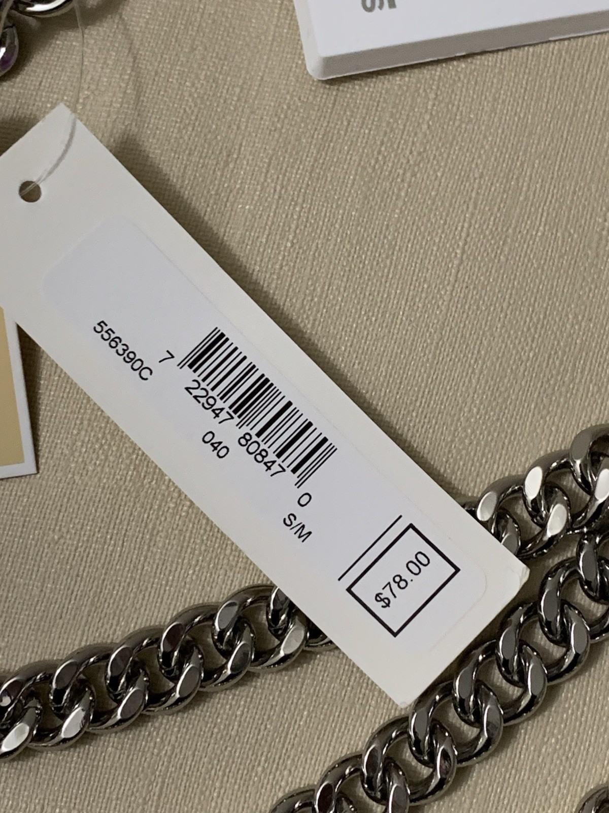 Michael Michael Kors Tiered Silver Adjustable Chain Belt With Enamel Charms S/M thumbnail 6