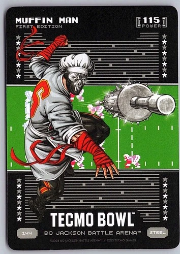 Bo Jax Battle Arena Tecmo Bowl - BASE STEEL Muffin Man #144 - Baker Mayfield