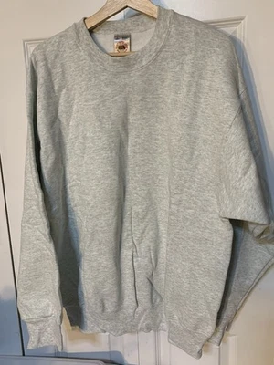 Sudadera De Colección Fruit Of The Loom Para Hombre Talla L Gris Hecha en EE. UU. Cuello Redondo - Imagen 1 de 4