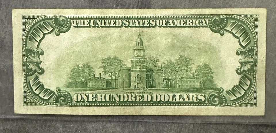 1928 Federal Reserve Note Antique 100 Dollar Bill - Image 3 of 3