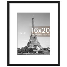16x20 Picture Frame, Display Pictures 11x14 with Mat or 16 x 20 Without, Wall...