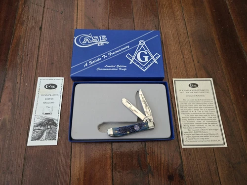 Case XX Mini Trapper Knife 1996 SFO Masonic A Salute To Free Masonry AAA+ MIB NR