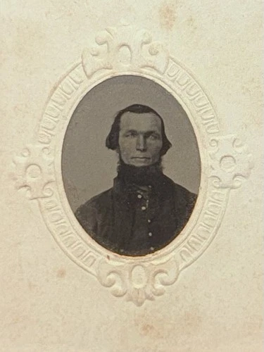 Gentype/Tintype Of Unidentified Union Soldier, Matted, American Civil War Orig.