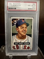 1951 Bowman #92 Vern Stephens Boston Red Sox PSA 8 (OC) NM MINT