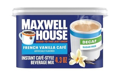 Maxwell House Instant Cafe-Style Beverage Mix, Decaf and Sugar Free 4.3 oz