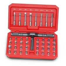 42 in 1 Magnetic Screwdriver Set, DIY Ratchet Screwdriver Set, Multi Bit Red