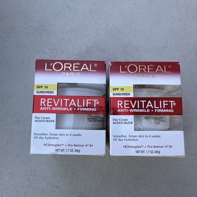 LOreal Paris Revitalift Anti Wrinkle & Firming Face & Neck Cream 1.7 oz 2 Pack