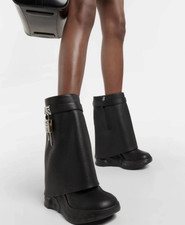 Givenchy Shark Lock Biker Ankle Boots Black L...