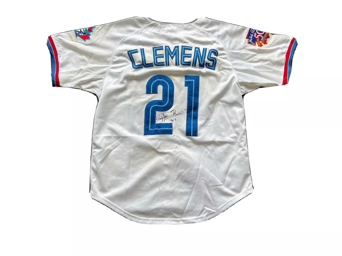 Roger Clemens Signed Toronto Blue Jays (Rocket & 7 Cy) Jersey JSA