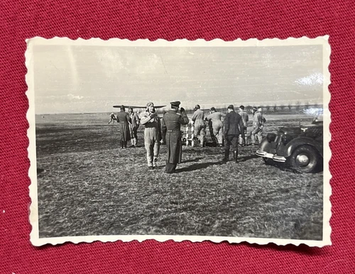 WW2 WWII Original German Military wartime Photo Luftwaffe Airfield Planes Pilots