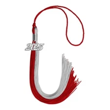Endea Graduation Red/Grey Tassel With Silver Date Drop