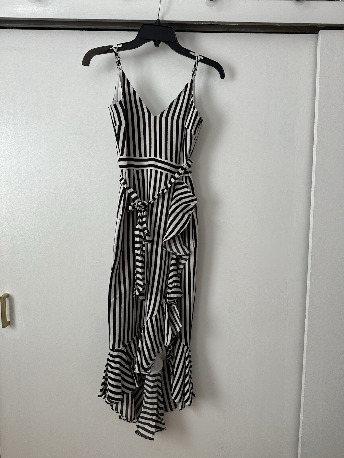 Lovers & Friends Black White Striped Midi Dress Size Small