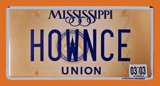 CLEVER CUTE GRAPHIC VANITY LICENSE PLATE " HOWNCE " HOW NICE