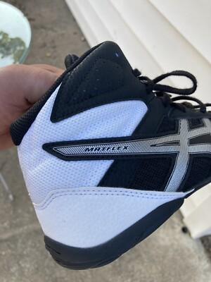 ASICS Matflex 6 Mens Wrestling Shoes Black White Silver 12 Boxing MMA Y2K Gym Asics Mens Matflex 6 Wrestling Shoes Black Silver White Size  main image 2