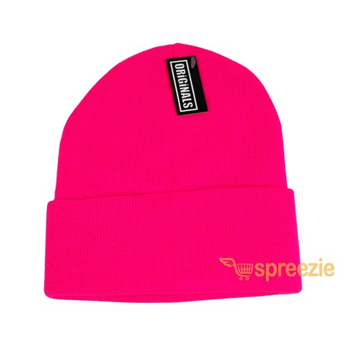 Hot Pink Beanie Plain Knit Ski Hat 