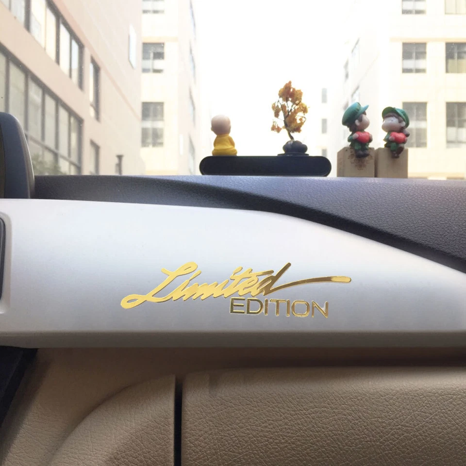 2x 3D Metal Limited Edition Logo Emblem Badge Sticker Decal Car Accessories Gold - Image 2 of 4