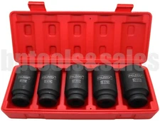 5pc 1/2" Drive Front & Back SAE Wheel Spindle Axle Nut Deep Impact Socket Set