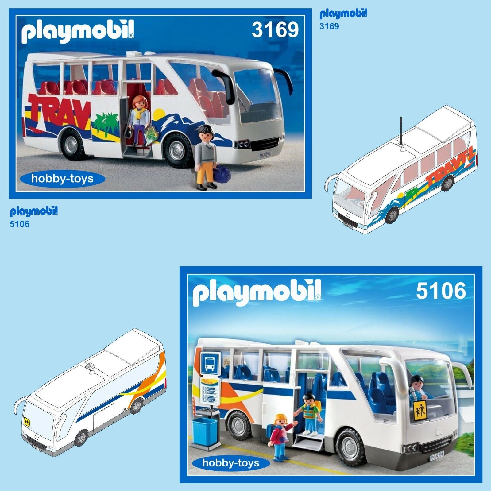 Playmobil 3169 4419 5106 BUS / HOLIDAY COACH * Spares * SPARE PARTS SERVICE  *