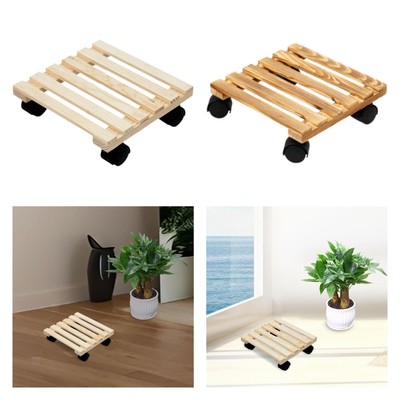 Pflanzwagen aus Holz beweglich Blumentopfständer für Garten Balkon Terrasse